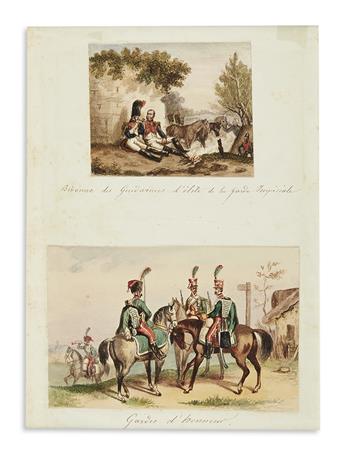 (NAPOLEONIC WATERCOLORS.) Group of 55 nineteenth century watercolors designed to illustrate the life and deeds of Napoleon Bonaparte.